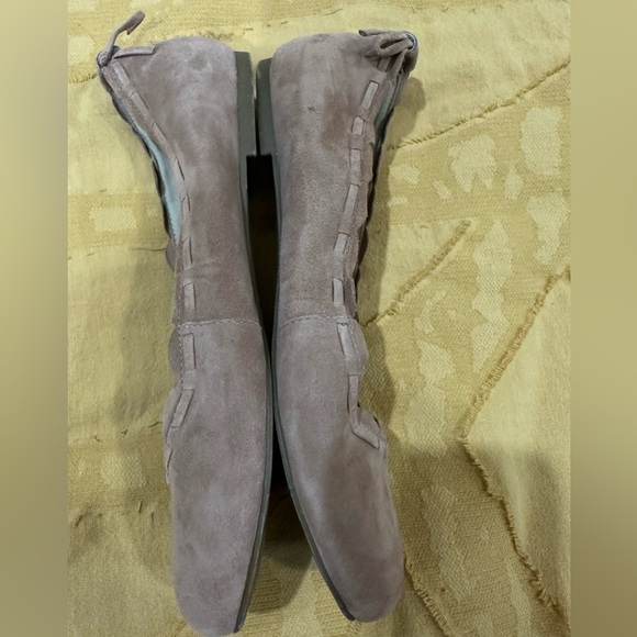 Jack Rogers champagne Dusty rose tan Lucie suede scalloped edge ballet flats 8 - Picture 4 of 7